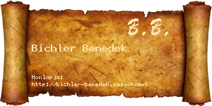 Bichler Benedek névjegykártya